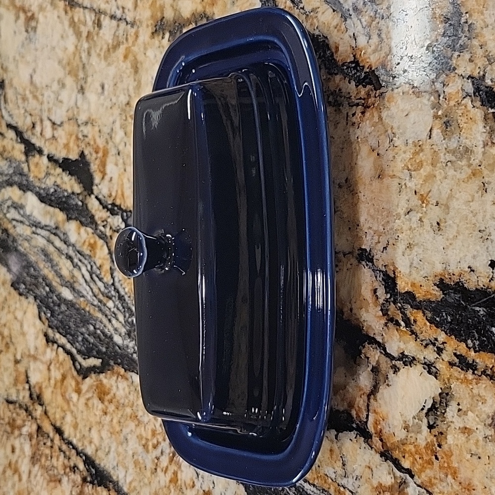Retired Fiesta Ware Cobalt small butter dish with cover Fiestaware po…